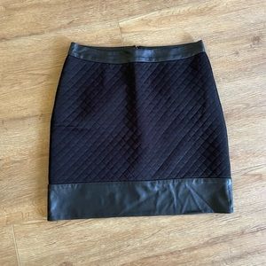 “Search for Sanity “ brand black satin quilted mini skirt Size 4